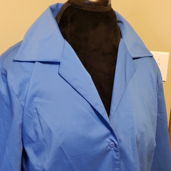 Chaus blue dress shirt convertible sleeve - Picture 1 of 5